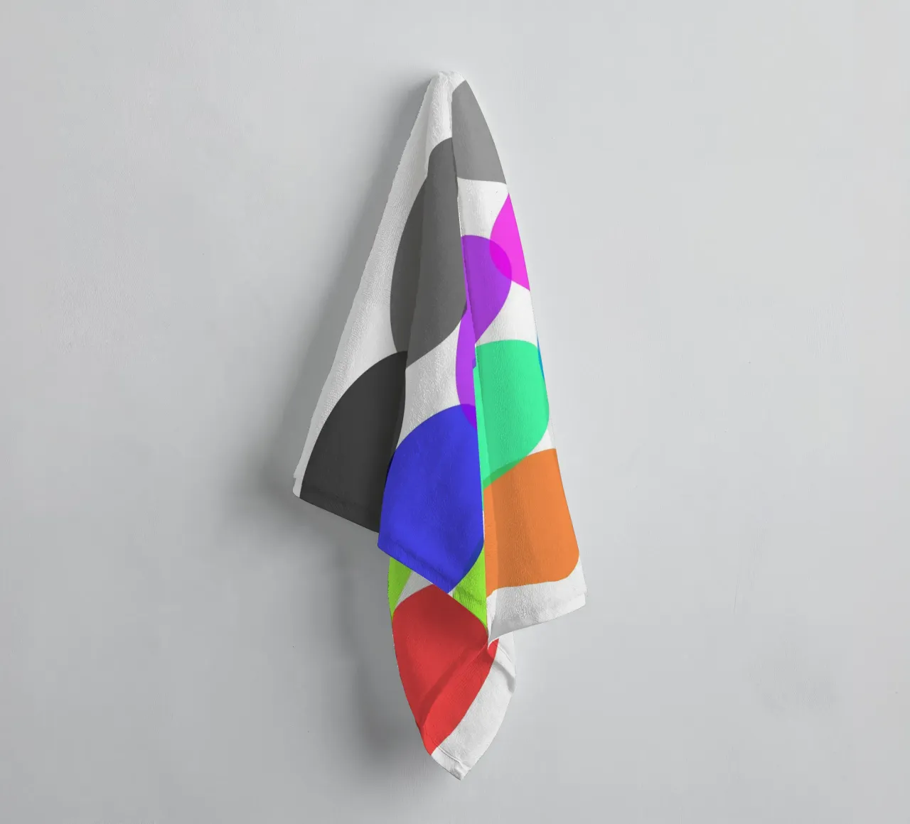 Colorful Abstract Overlapping Circles Minimalist Art towel by NorwesClub