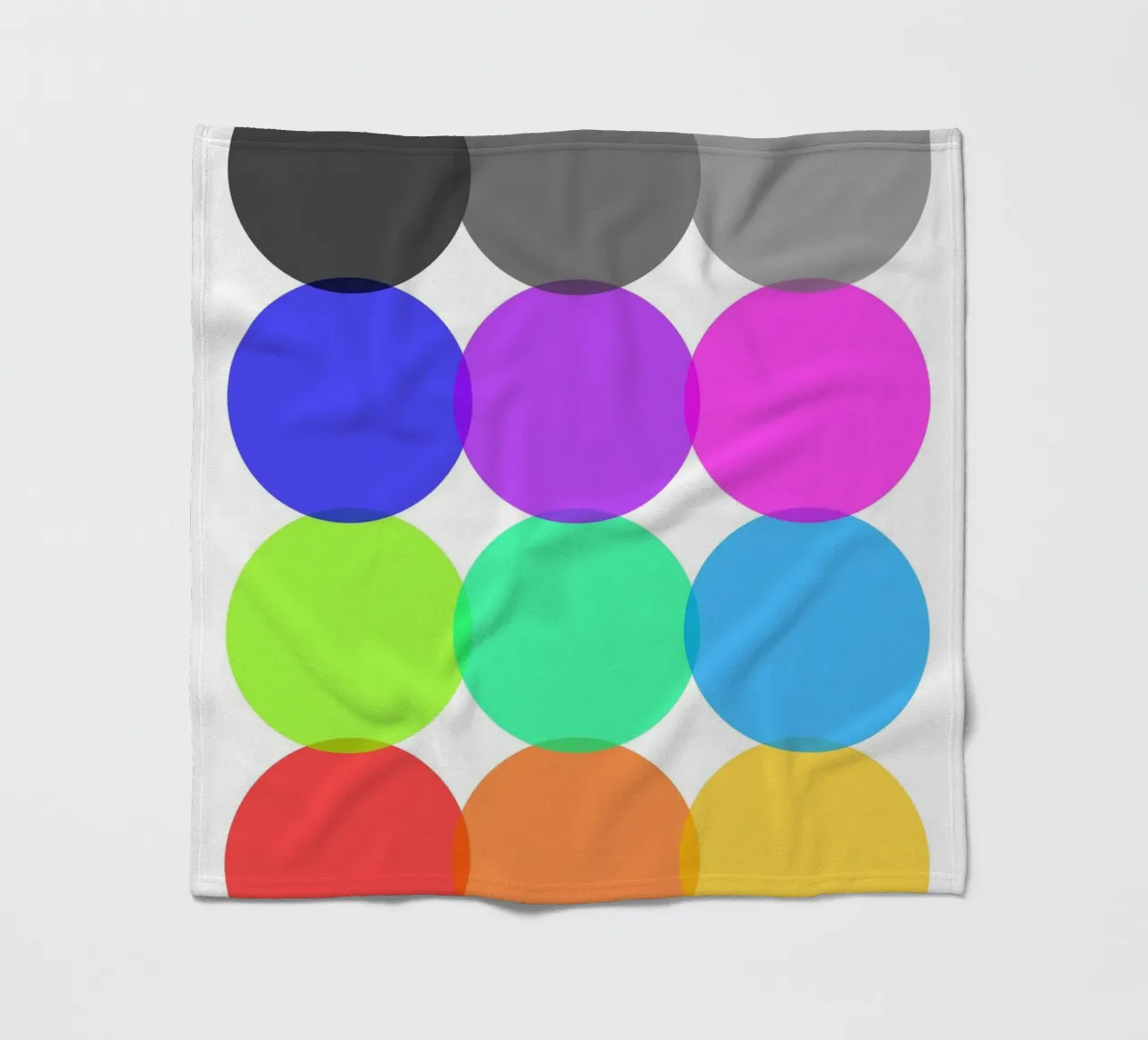 Colorful Abstract Overlapping Circles Minimalist Art fleece blanket by NorwesClub