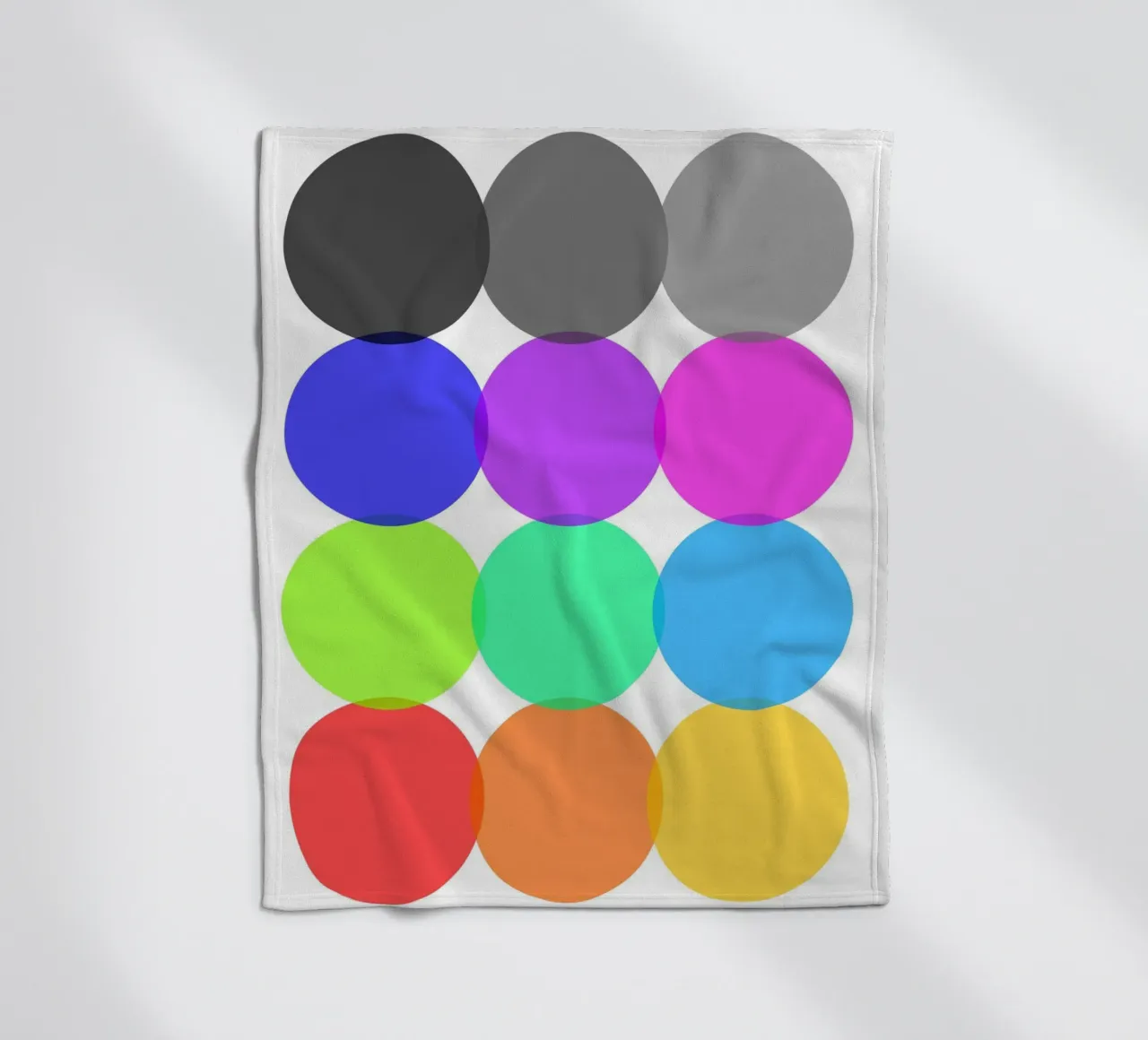 Colorful Abstract Overlapping Circles Minimalist Art fleece blanket by NorwesClub