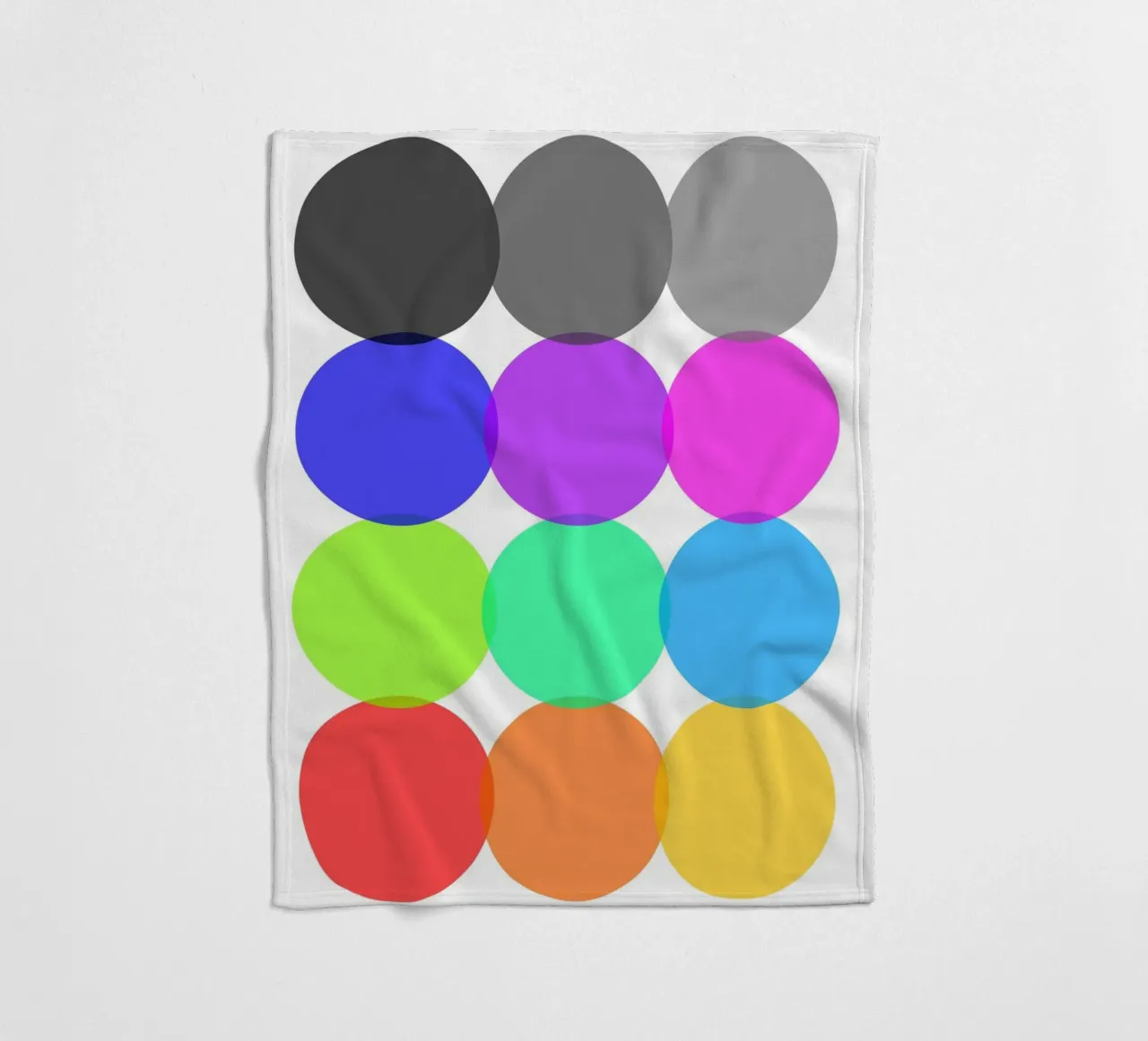 Colorful Abstract Overlapping Circles Minimalist Art fleece blanket by NorwesClub