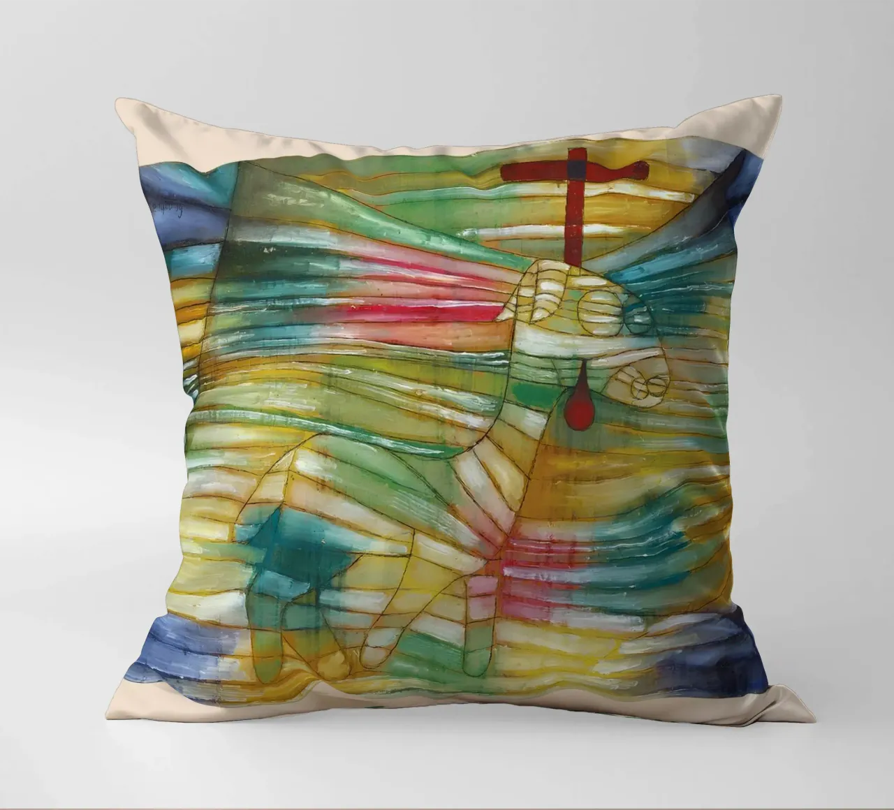Paul Klee Lamb Abstract Art Print, Modern Art, Cubism decorative cushion by NorwesClub
