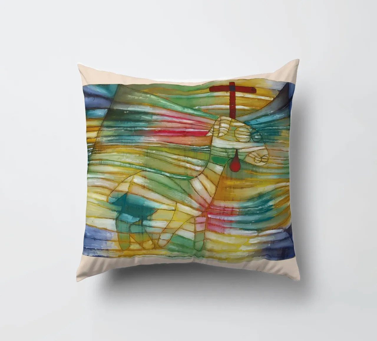 Paul Klee Lamb Abstract Art Print, Modern Art, Cubism decorative cushion by NorwesClub