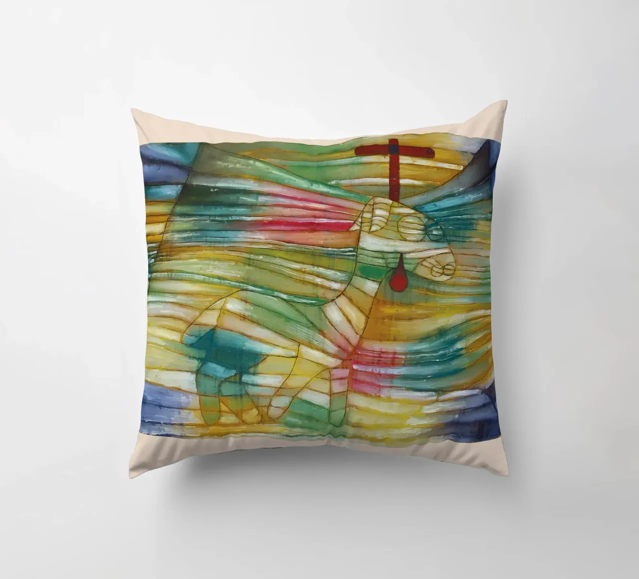 Paul Klee Lamb Abstract Art Print, Modern Art, Cubism decorative cushion by NorwesClub