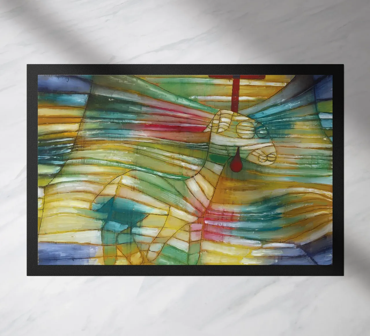 Paul Klee Lamb Abstract Art Print, Modern Art, Cubism doormat by NorwesClub