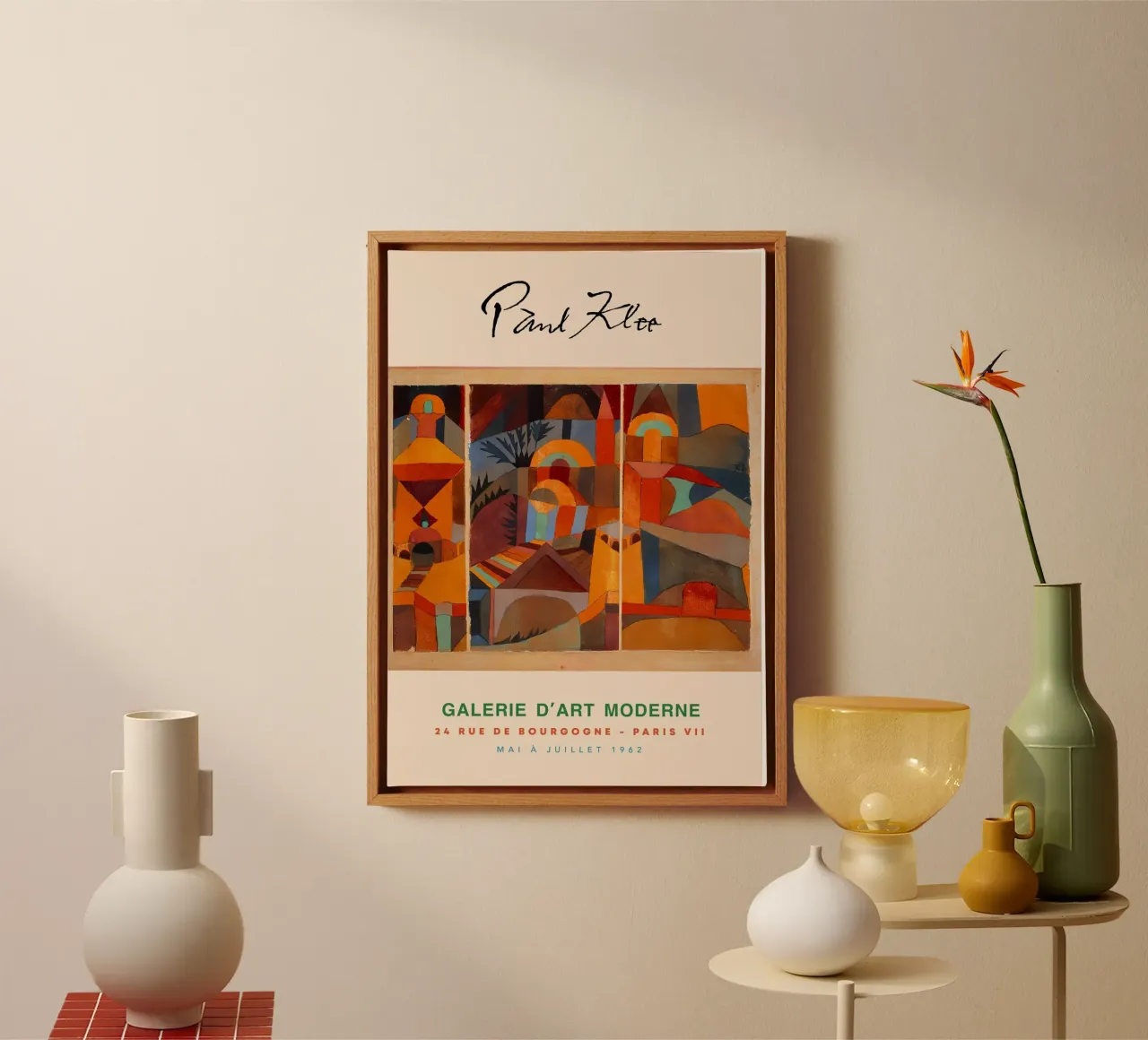 Paul Klee Tempel Tuinen Abstract Bauhaus Vintage Gallery Pr canvas met Baklijst van NorwesClub