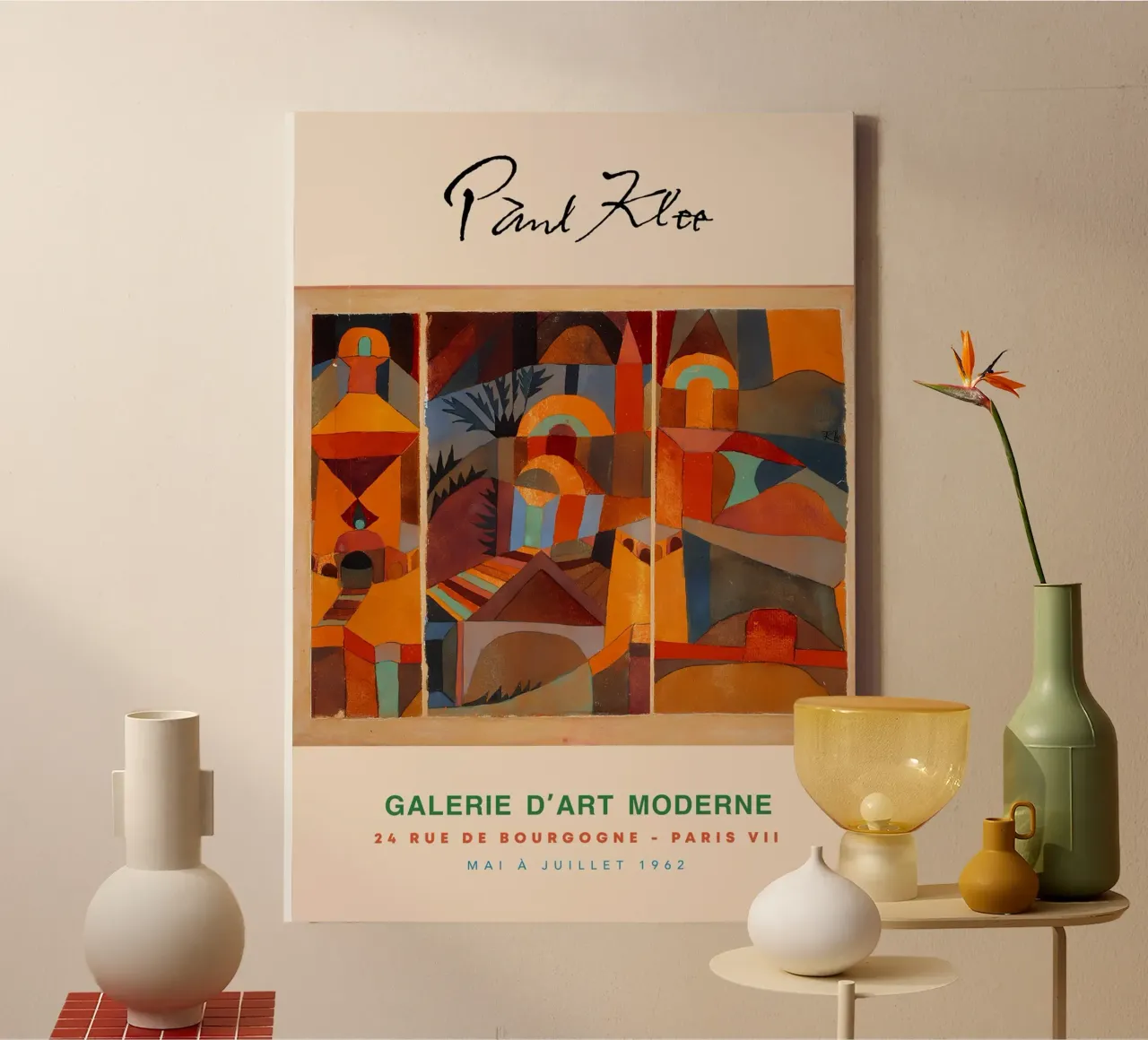 Paul Klee Tempel Tuinen Abstract Bauhaus Vintage Gallery Pr canvas met Baklijst van NorwesClub