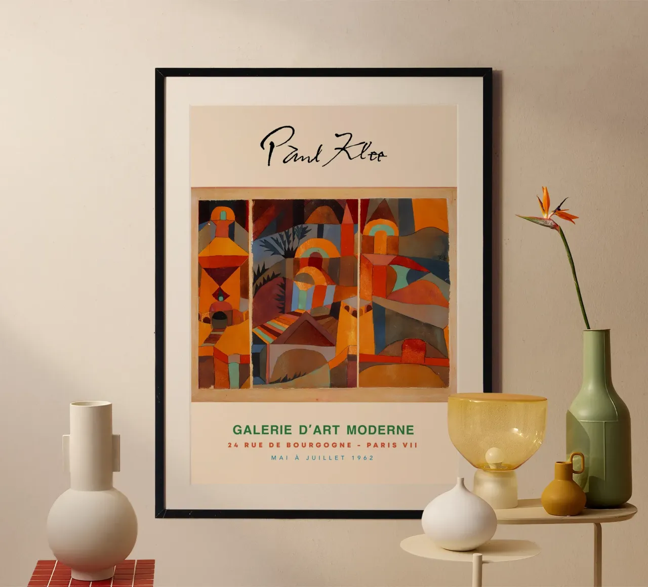 Paul Klee Tempel Tuinen Abstract Bauhaus Vintage Gallery Pr poster met aluminium frame van NorwesClub
