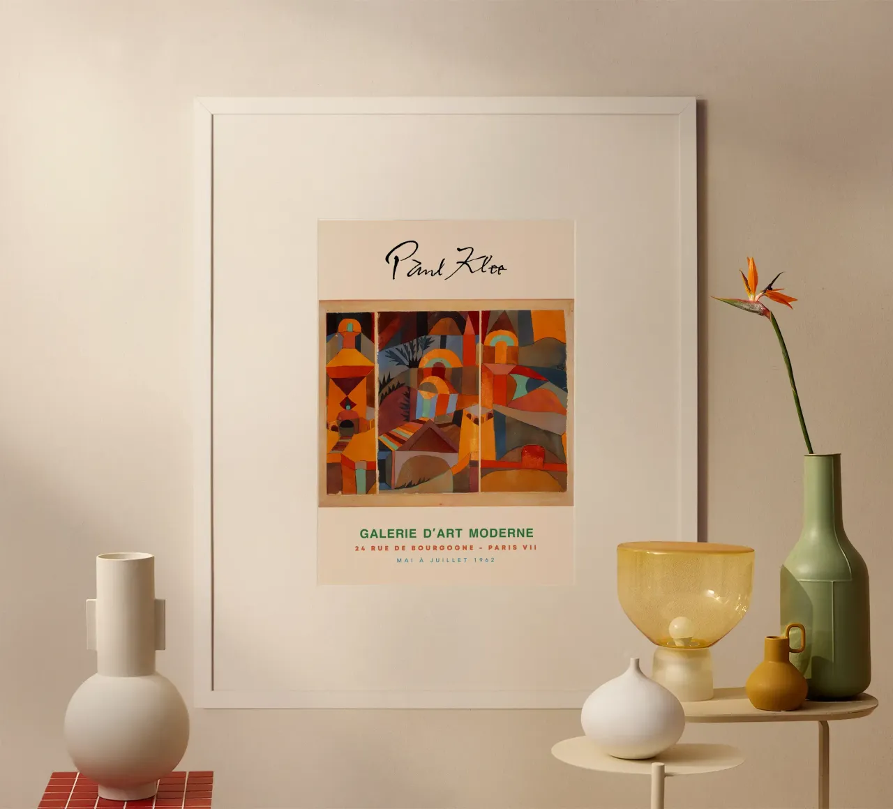 Paul Klee Tempel Tuinen Abstract Bauhaus Vintage Gallery Pr poster met aluminium frame van NorwesClub