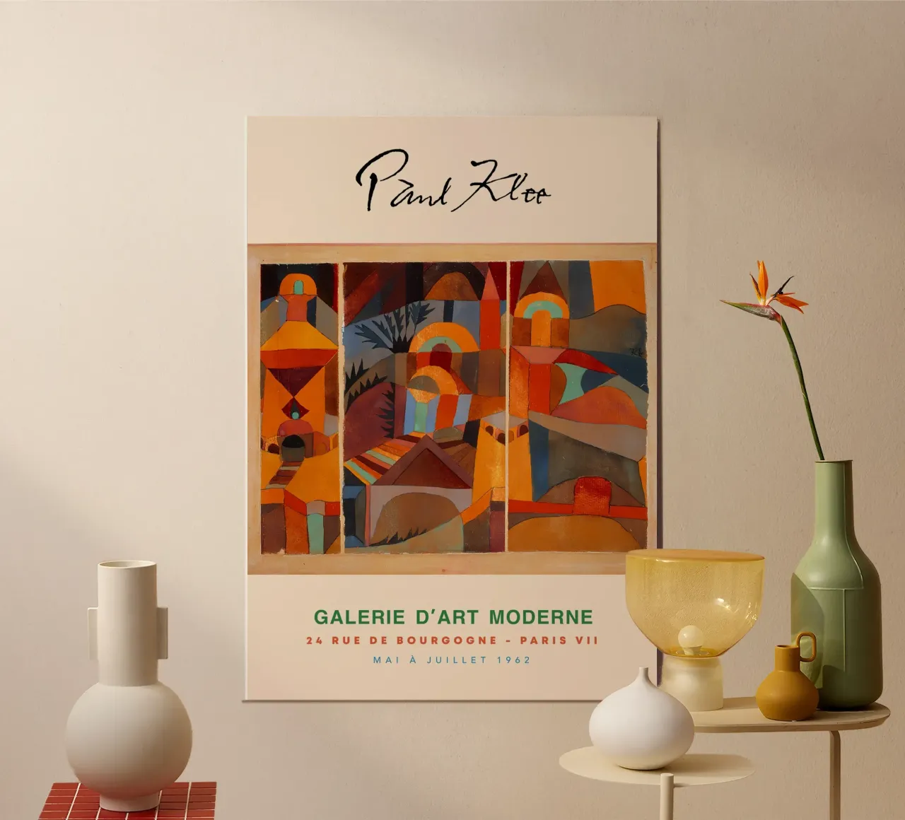 Paul Klee Tempel Tuinen Abstract Bauhaus Vintage Gallery Pr poster met aluminium frame van NorwesClub