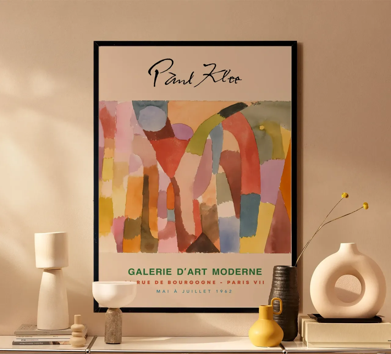 Paul Klee Camere a volta Astratto Surreale Stampa d'epoca poster con telaio in alluminio da NorwesClub