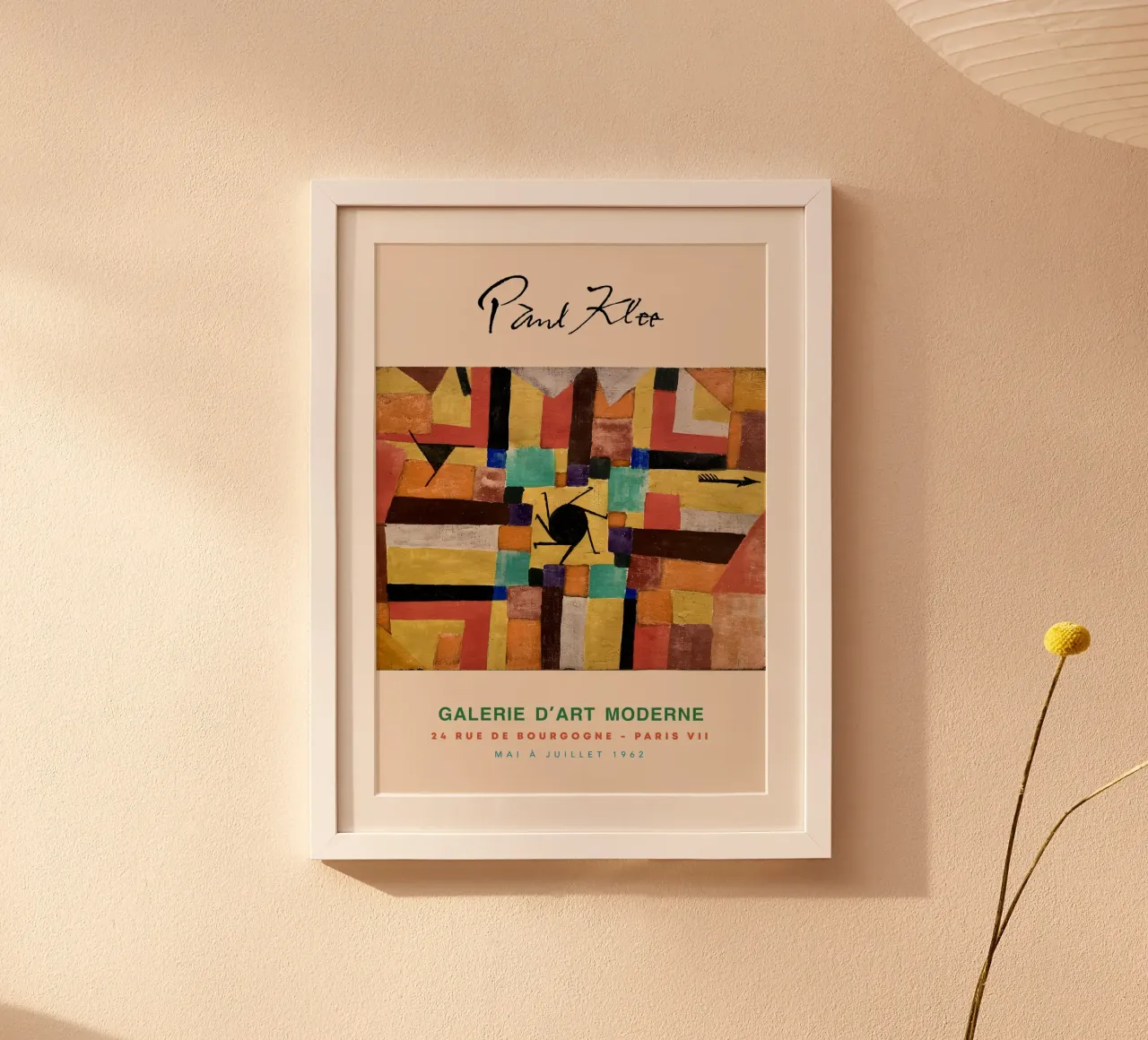 Paul Klee Sole nero Freccia Astratto Simbolico Vintage poster con telaio in alluminio da NorwesClub
