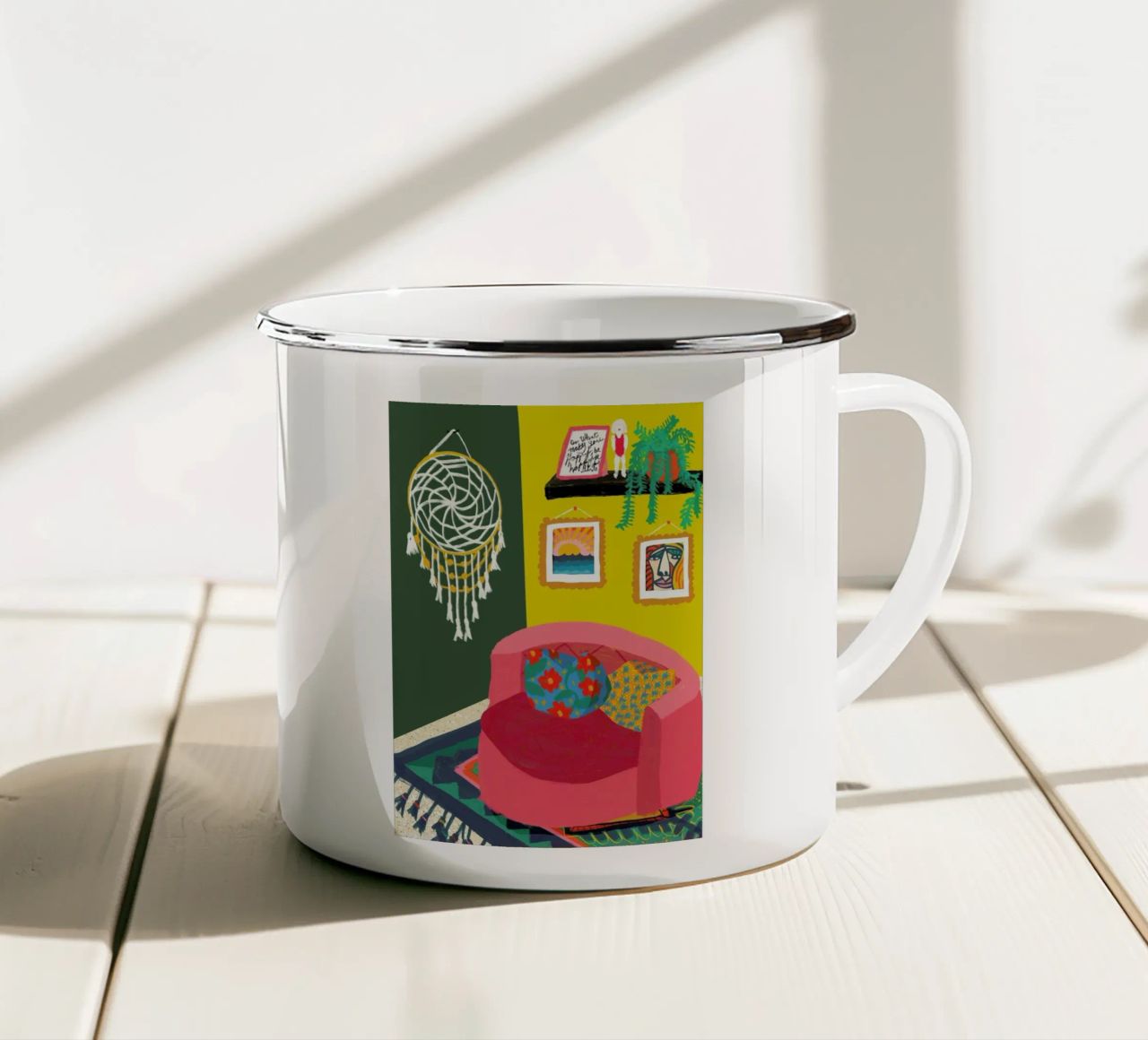 The Round Couch tazza in smalto da Maria Kritzas