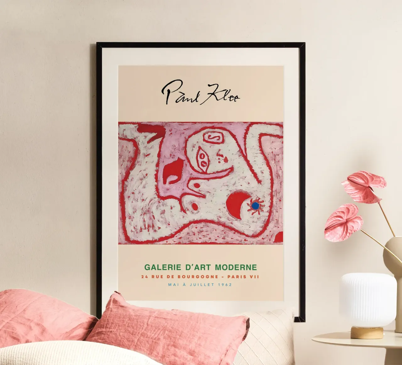 Paul Klee Donna per gli dei Stampa astratta surreale d'epoca poster con telaio in legno da NorwesClub