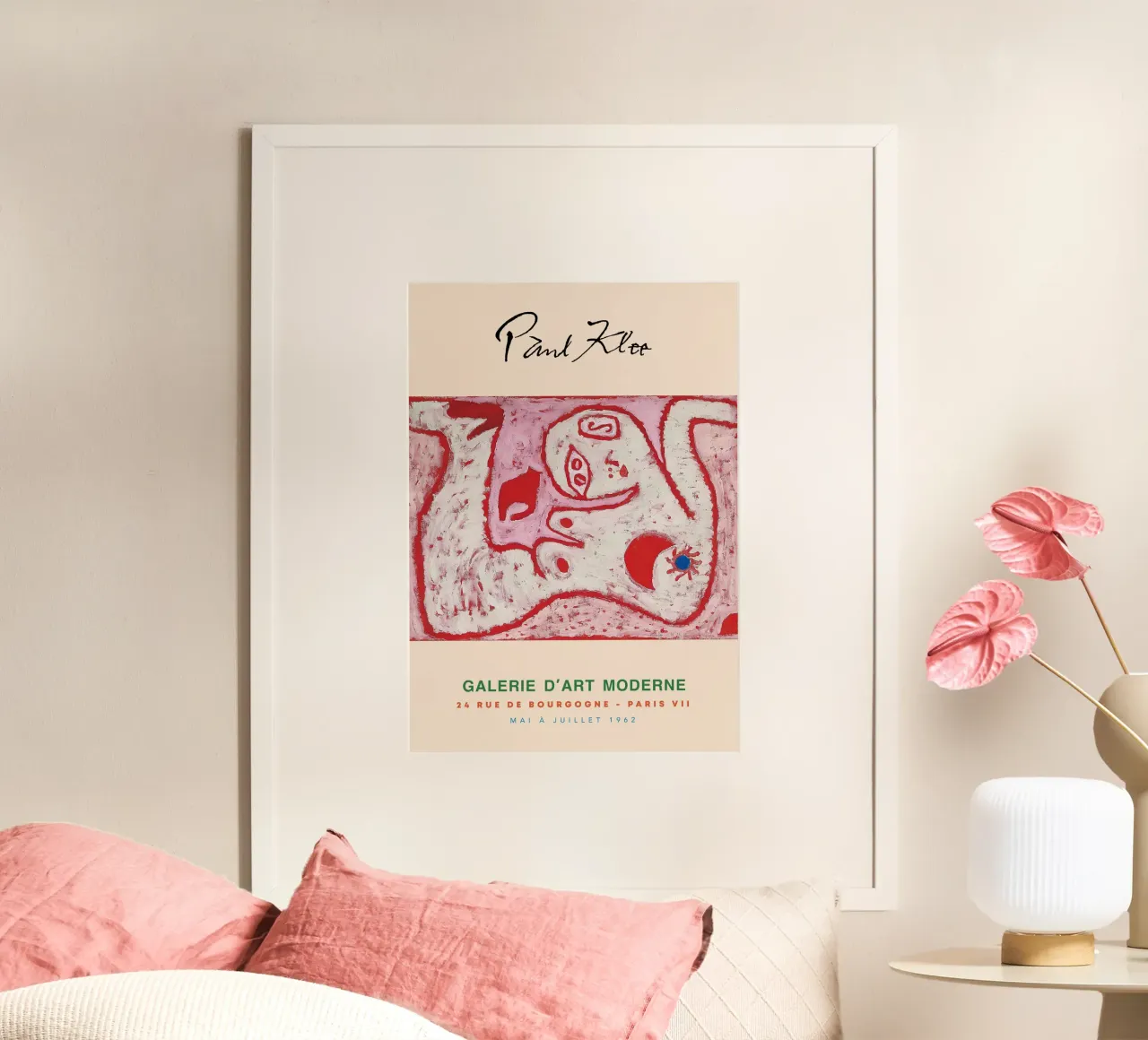 Paul Klee Donna per gli dei Stampa astratta surreale d'epoca poster con telaio in legno da NorwesClub