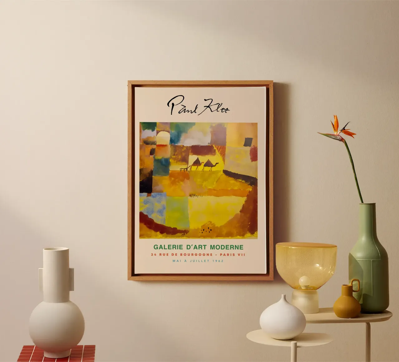 Paul Klee Two Camels Donkey Abstract Desert Vintage canvas with Floater frame by NorwesClub