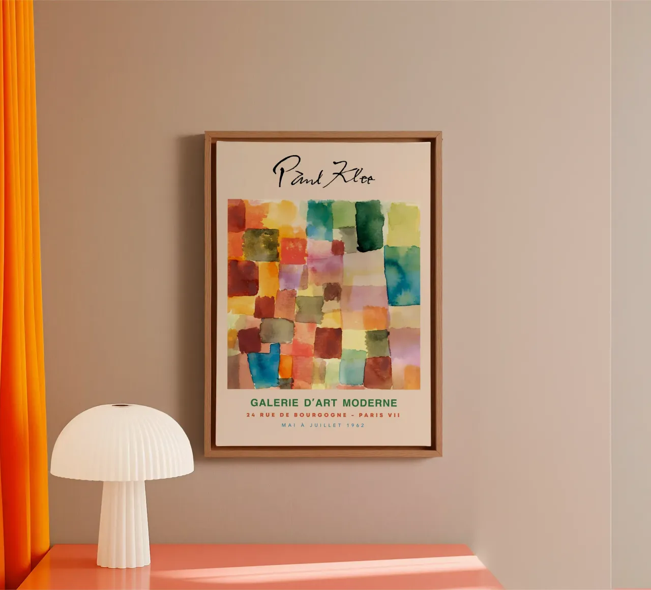 Paul Klee Abstract Kleurenraster Vintage Gallery Print canvas met Baklijst van NorwesClub