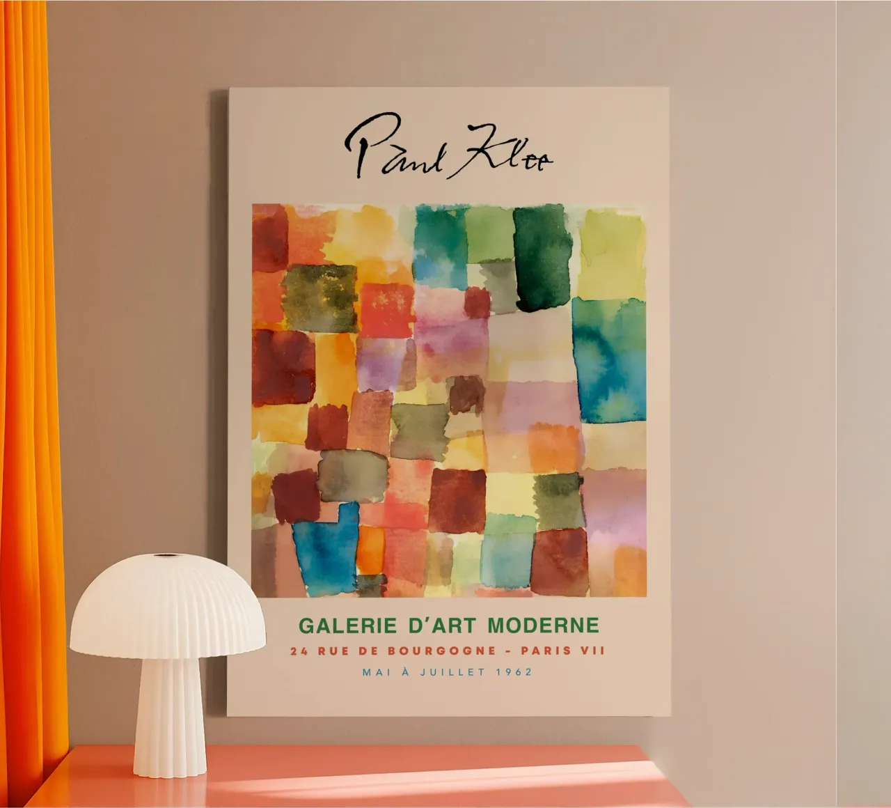 Paul Klee Abstract Kleurenraster Vintage Gallery Print canvas met Baklijst van NorwesClub