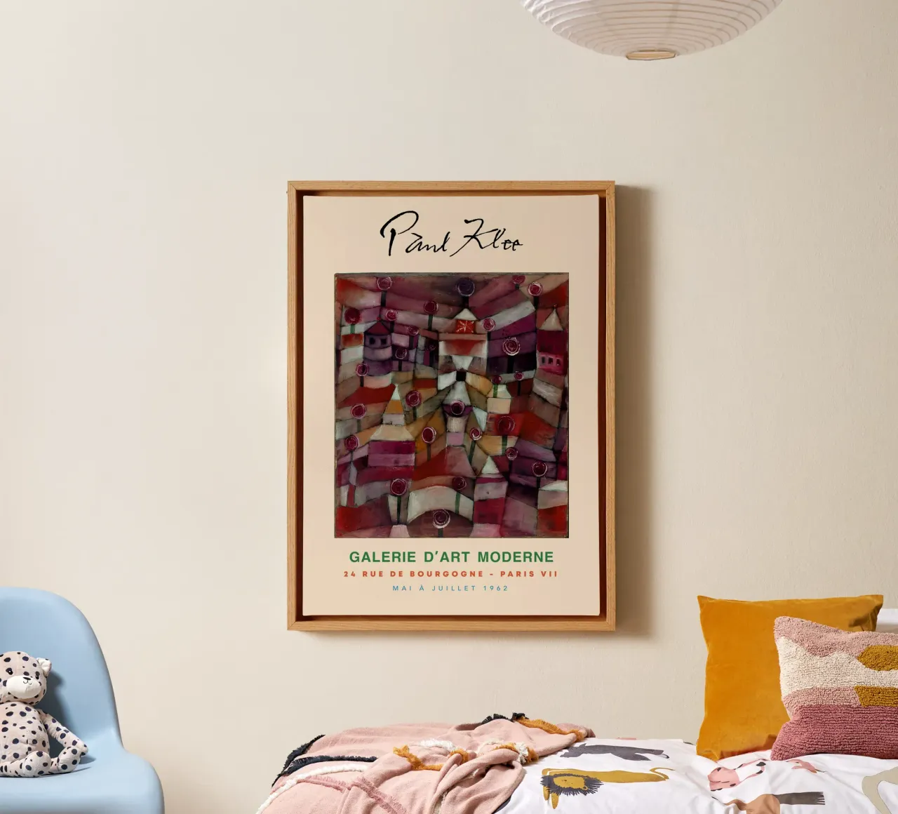 Paul Klee Rozentuin Abstract Architecturaal Vintage Print canvas met Baklijst van NorwesClub