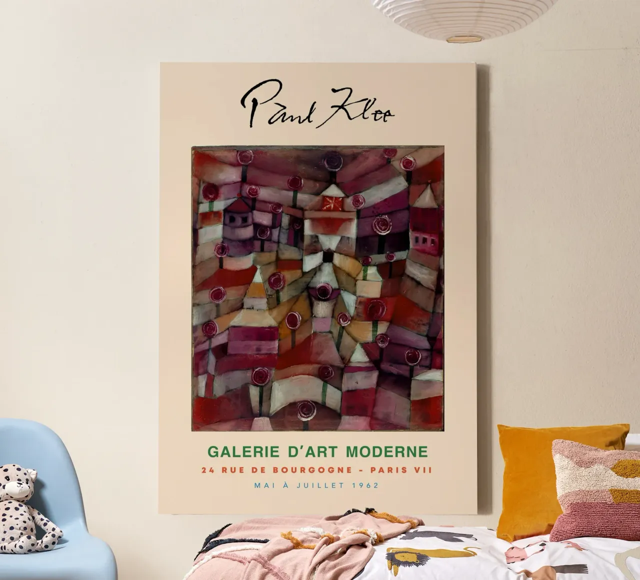 Paul Klee Rozentuin Abstract Architecturaal Vintage Print canvas met Baklijst van NorwesClub