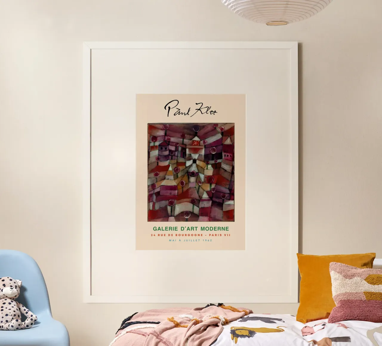 Paul Klee Roseto Architettonico Astratto Stampa d'epoca poster con telaio in alluminio da NorwesClub