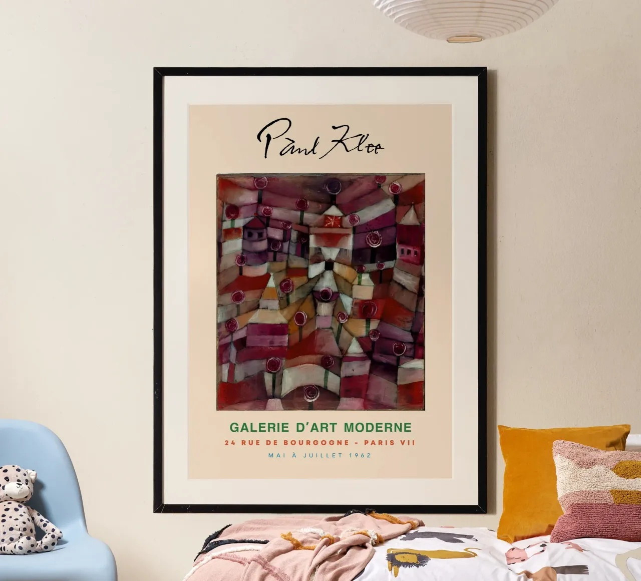Paul Klee Roseto Architettonico Astratto Stampa d'epoca poster con telaio in alluminio da NorwesClub