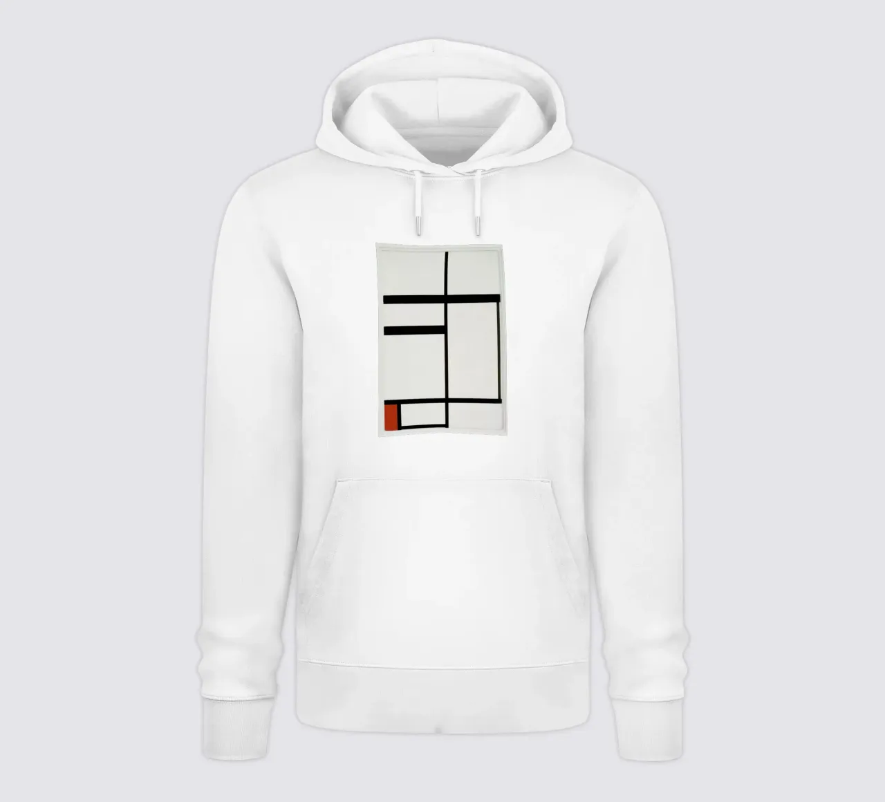 Mondrian - Composition with Red, Black and White felpa con cappuccio da ARTOTHEK