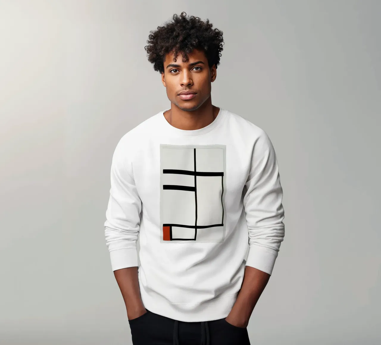 Mondrian - Composition with Red, Black and White felpa da ARTOTHEK