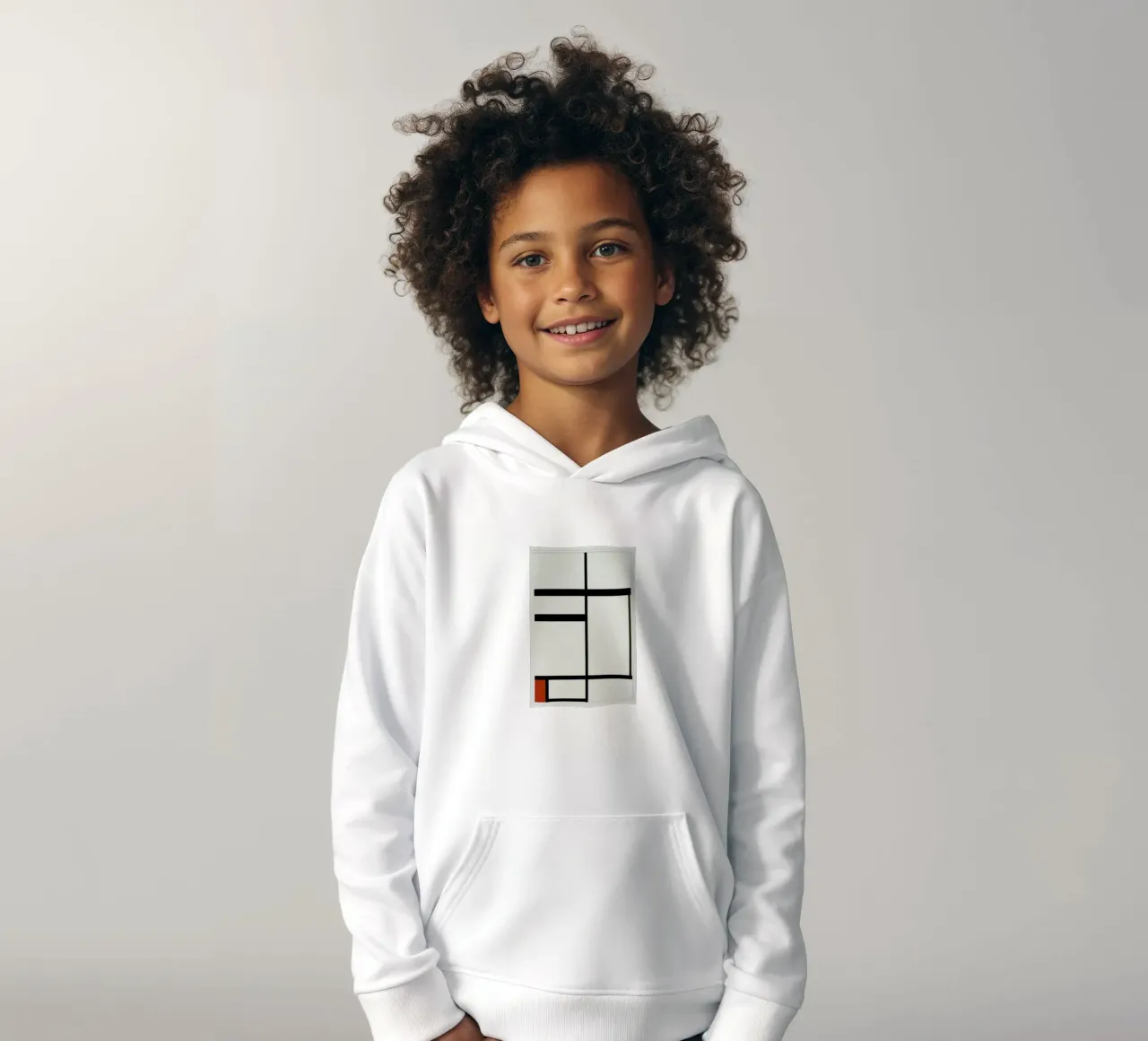 Mondrian - Composition with Red, Black and White felpa bambino con cappuccio da ARTOTHEK