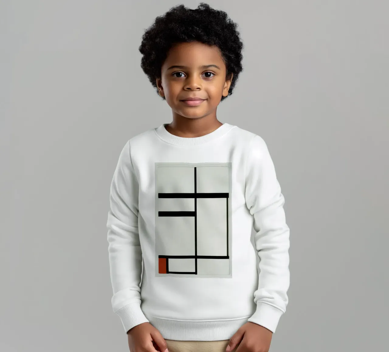 Mondrian - Composition with Red, Black and White felpa bambino da ARTOTHEK