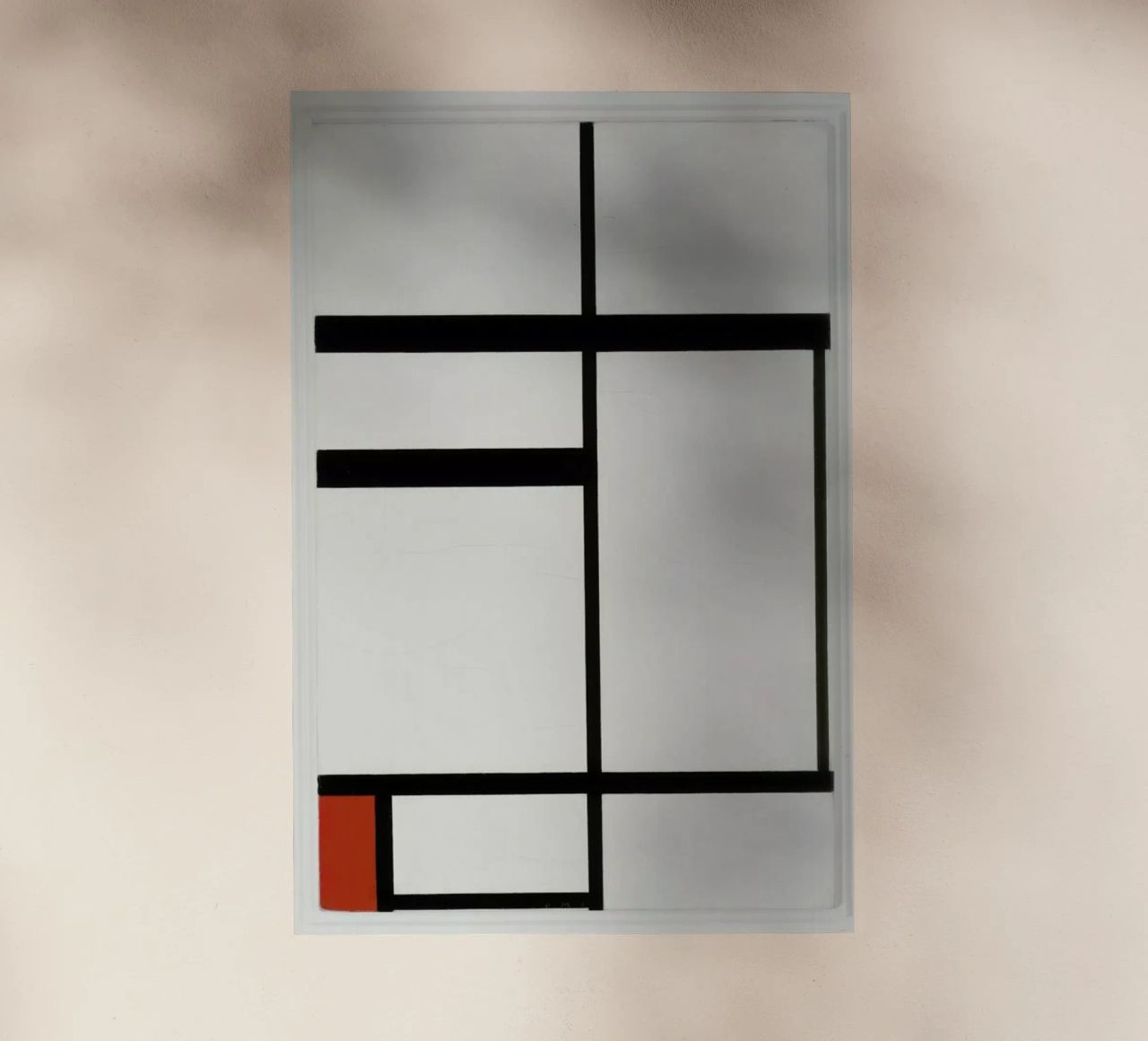 Mondrian - Composition with Red, Black and White pellicola backlit da ARTOTHEK