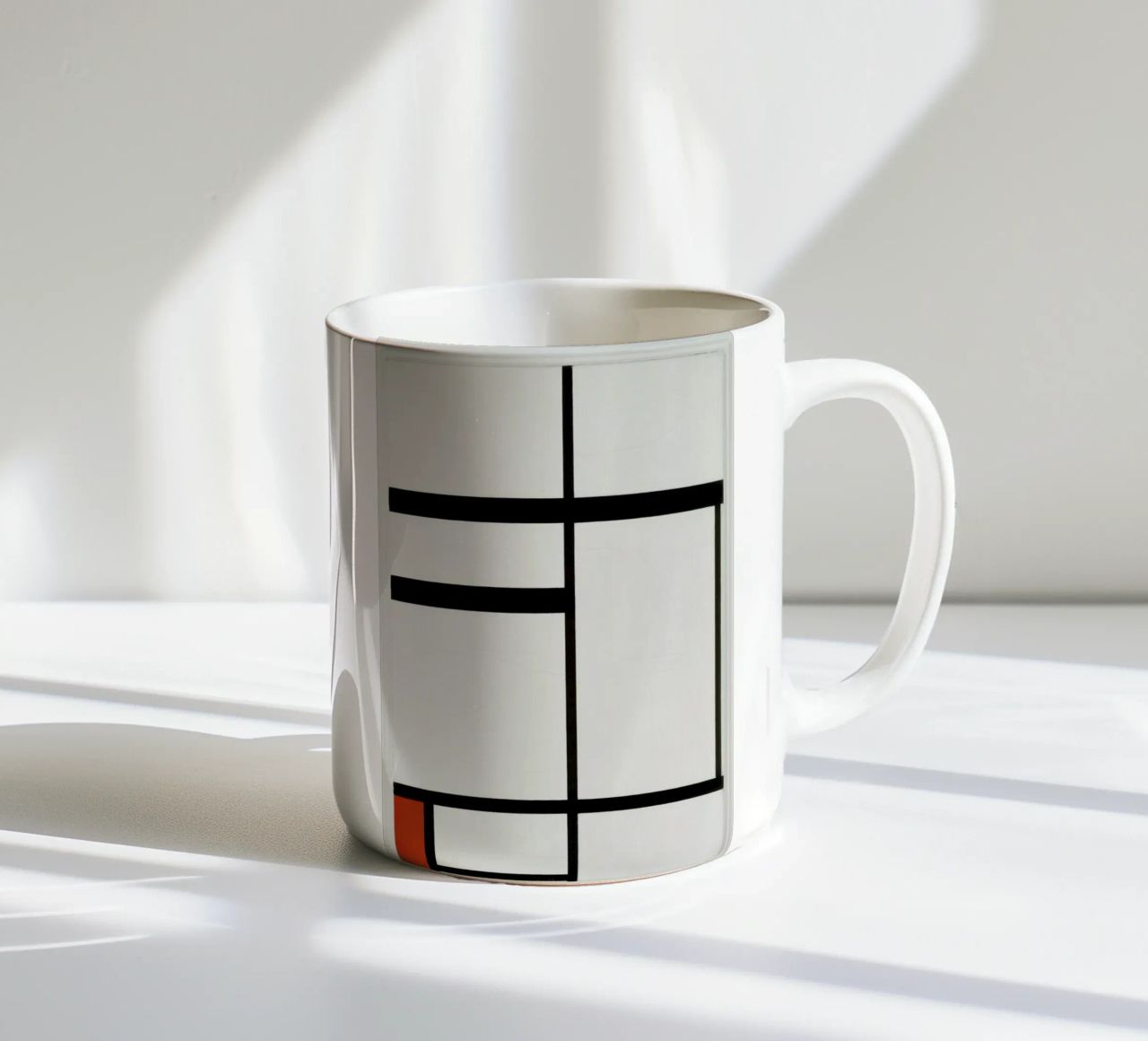 Mondrian - Composition with Red, Black and White tazza in ceramica da ARTOTHEK