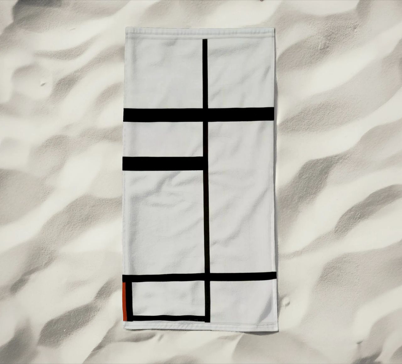 Mondrian - Composition with Red, Black and White telo mare da ARTOTHEK