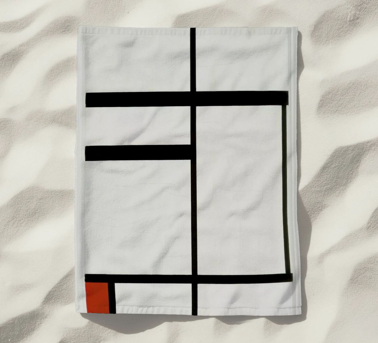 Mondrian - Composition with Red, Black and White telo mare da ARTOTHEK