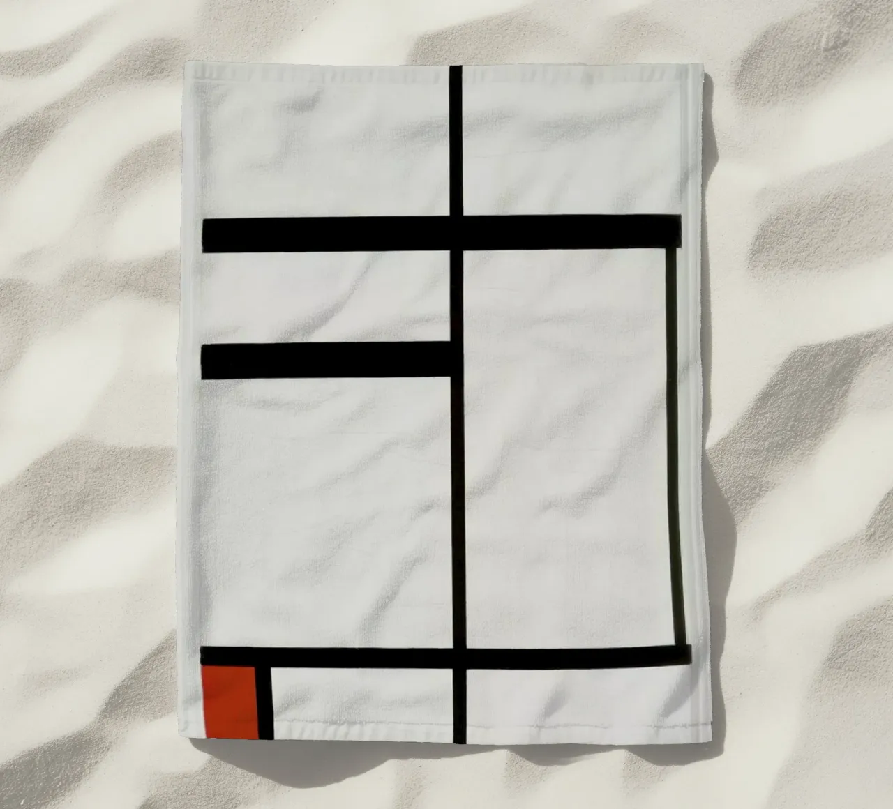 Mondrian - Composition with Red, Black and White toalla de playa de ARTOTHEK