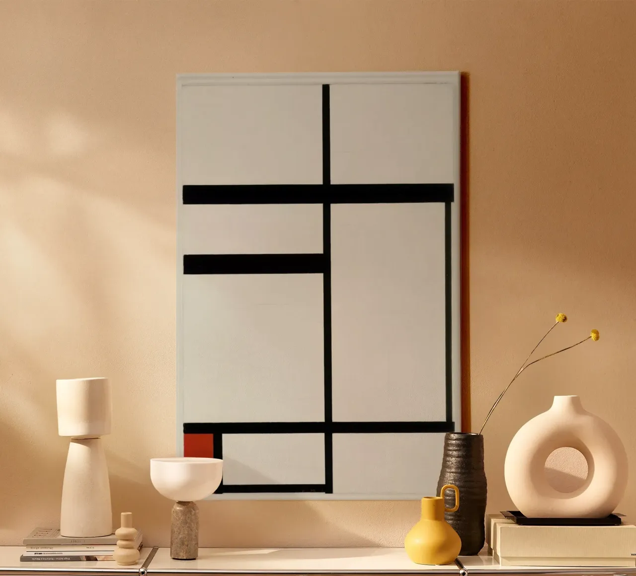 Mondrian - Composition with Red, Black and White tela da ARTOTHEK