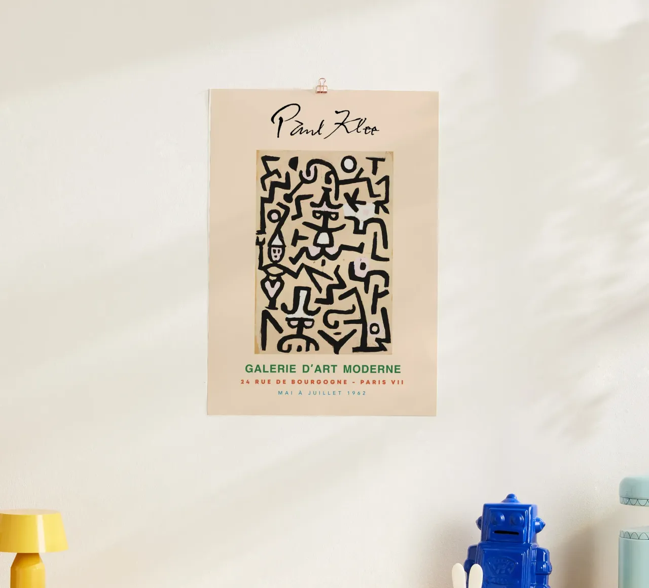 Paul Klee Comedians Handbill Abstract Figurative Vintage poster avec cadre en plastique de NorwesClub
