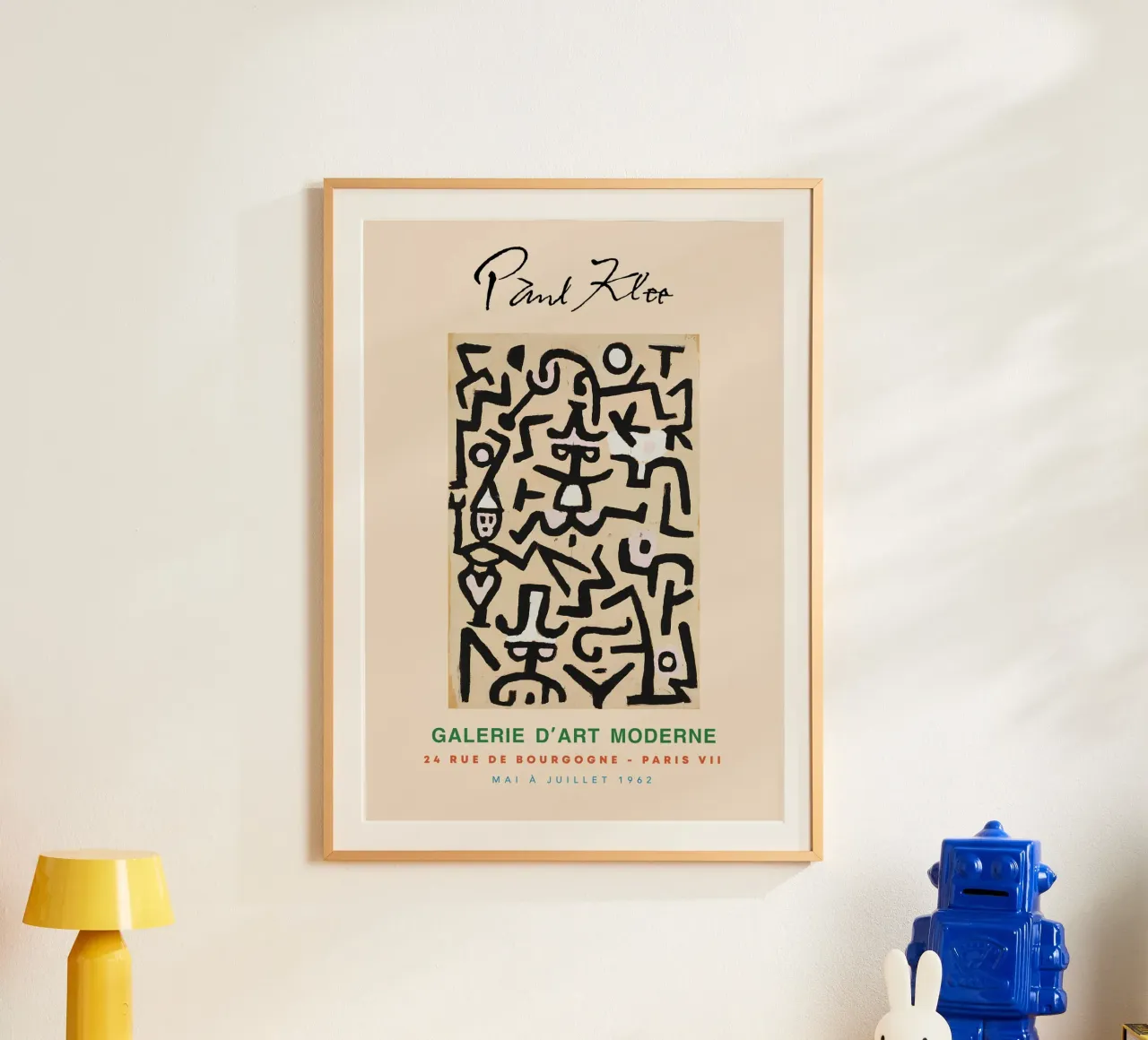 Paul Klee Comedians Handbill Abstract Figurative Vintage poster avec cadre en plastique de NorwesClub