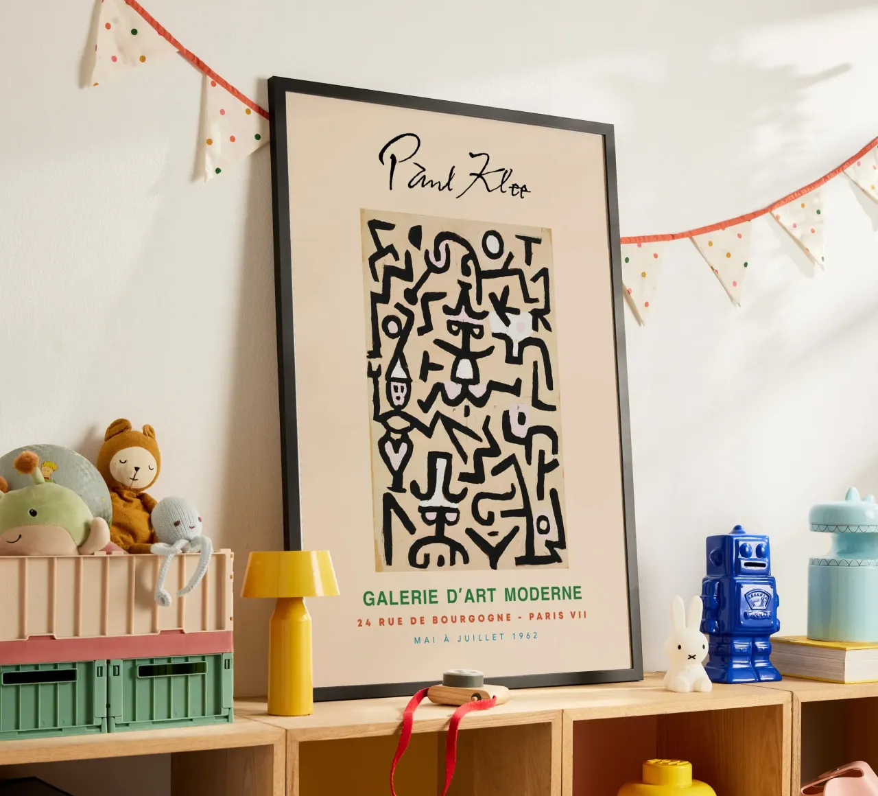 Paul Klee Comedians Handbill Abstract Figurative Vintage poster avec cadre en plastique de NorwesClub