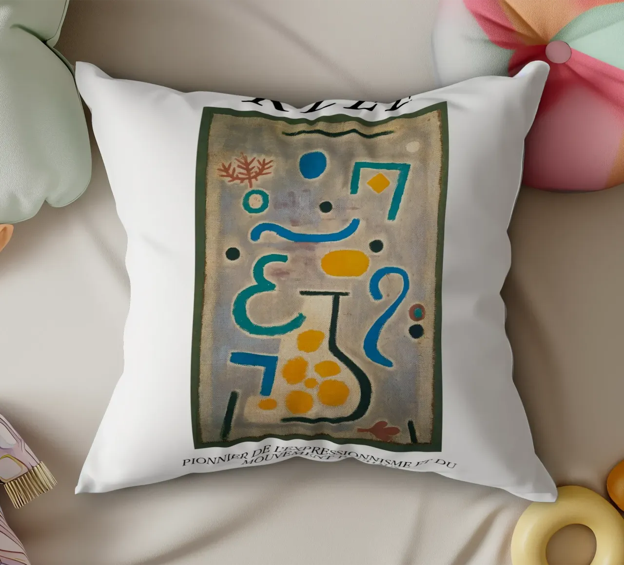 Paul Klee The Vase Expressionism Bauhaus Berggruen Print decorative cushion by NorwesClub