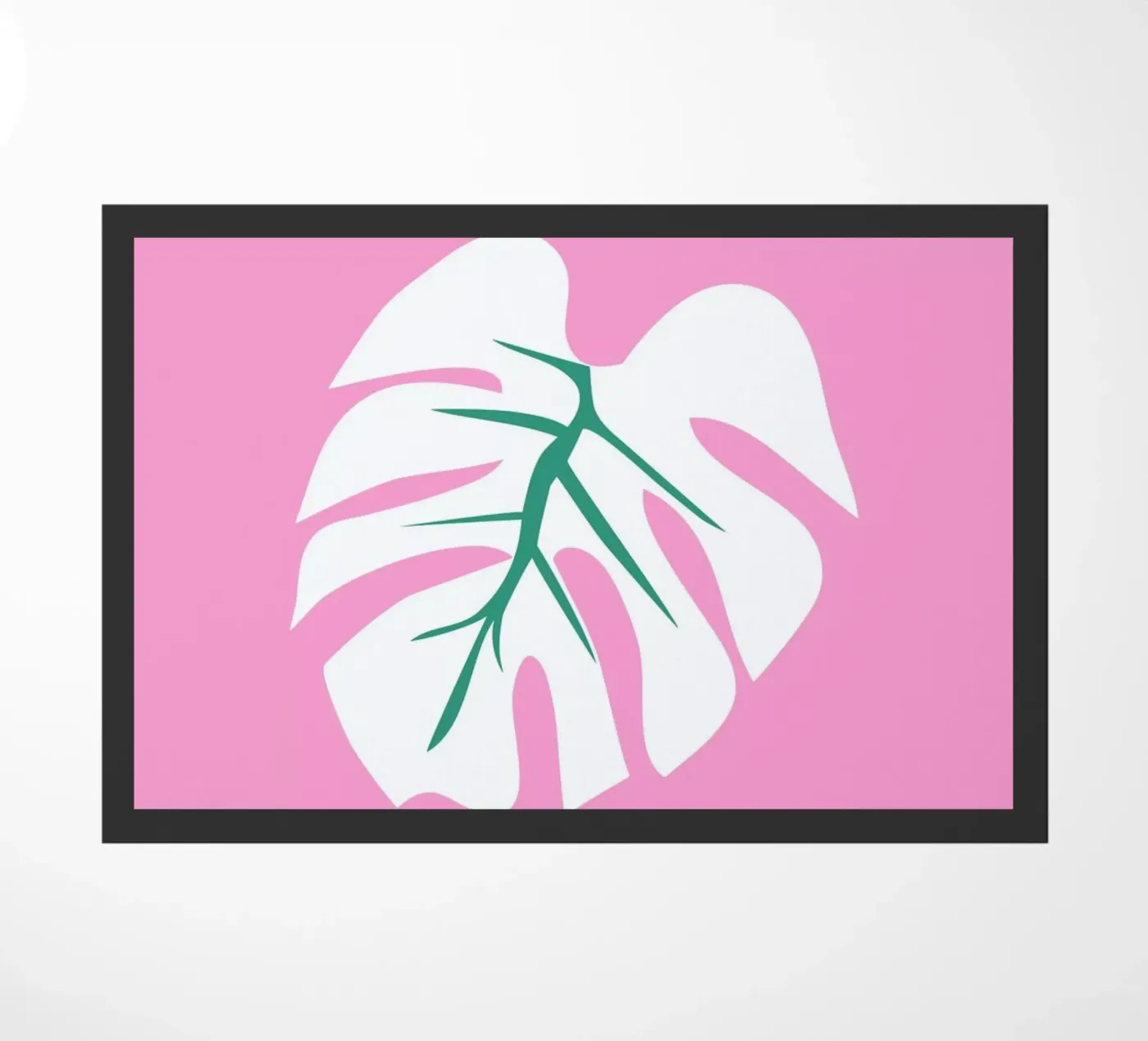 White Monstera Illo Study Fußmatte von Mariery Young