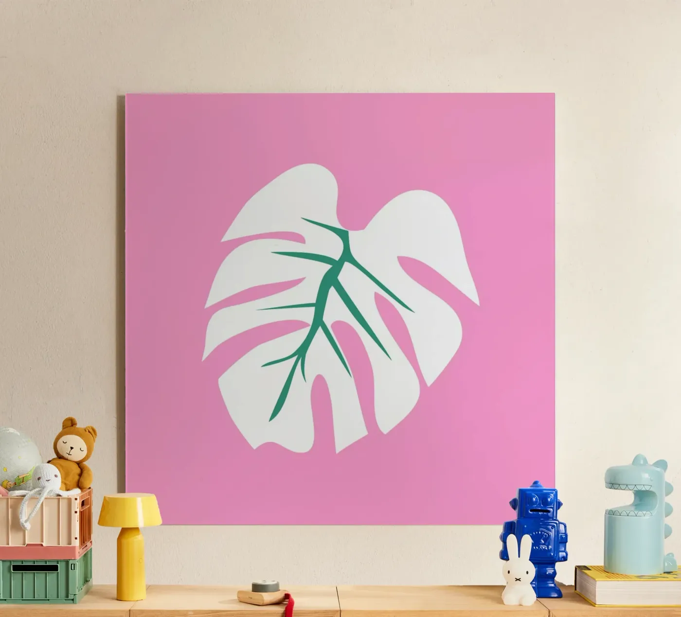 White Monstera Illo Study plexiglass da Mariery Young
