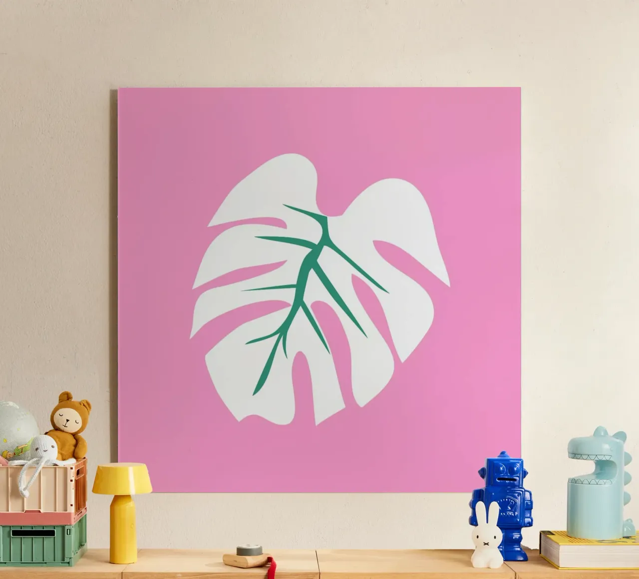 White Monstera Illo Study plexiglass da Mariery Young