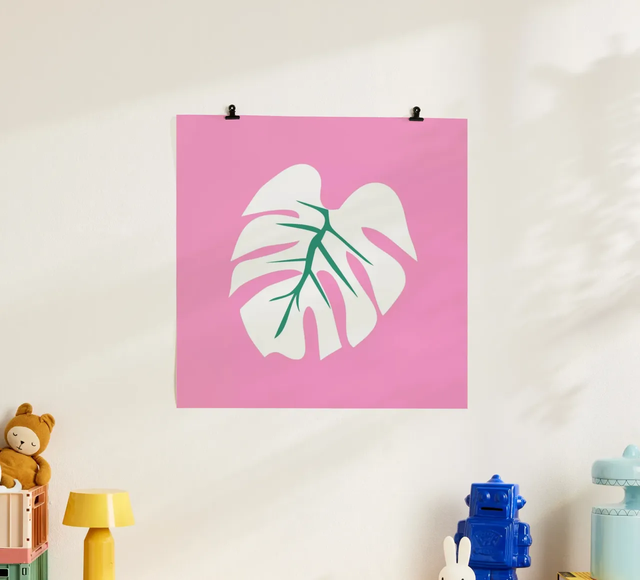 White Monstera Illo Study poster da Mariery Young