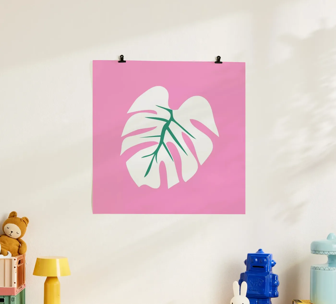 White Monstera Illo Study poster da Mariery Young