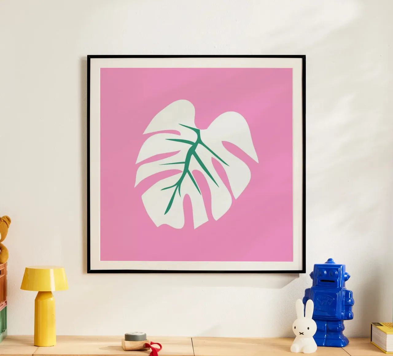White Monstera Illo Study poster da Mariery Young