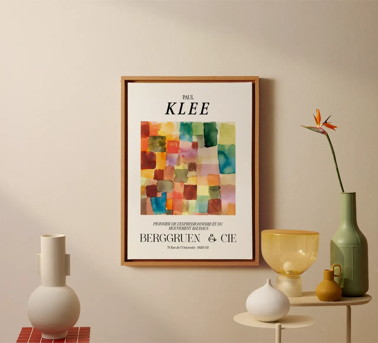 Paul Klee Abstract Kleurenraster Vintage Gallery Print canvas van NorwesClub