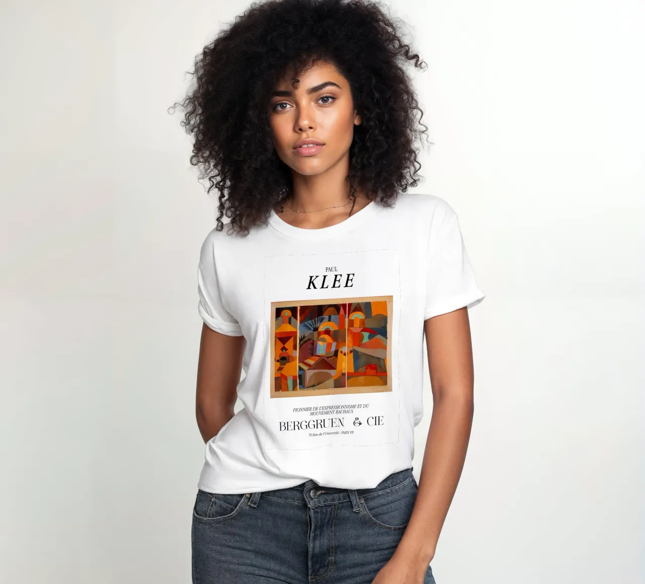 Paul Klee Temple Expressionism Bauhaus Berggruen Print women's fitted t-shirt by NorwesClub