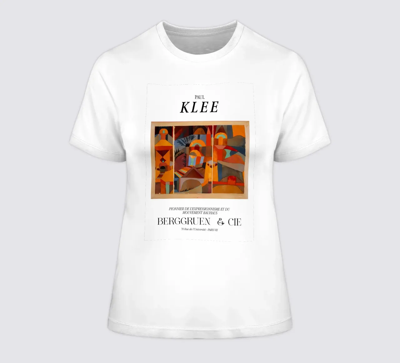 Paul Klee Temple Expressionism Bauhaus Berggruen Print women's fitted t-shirt by NorwesClub