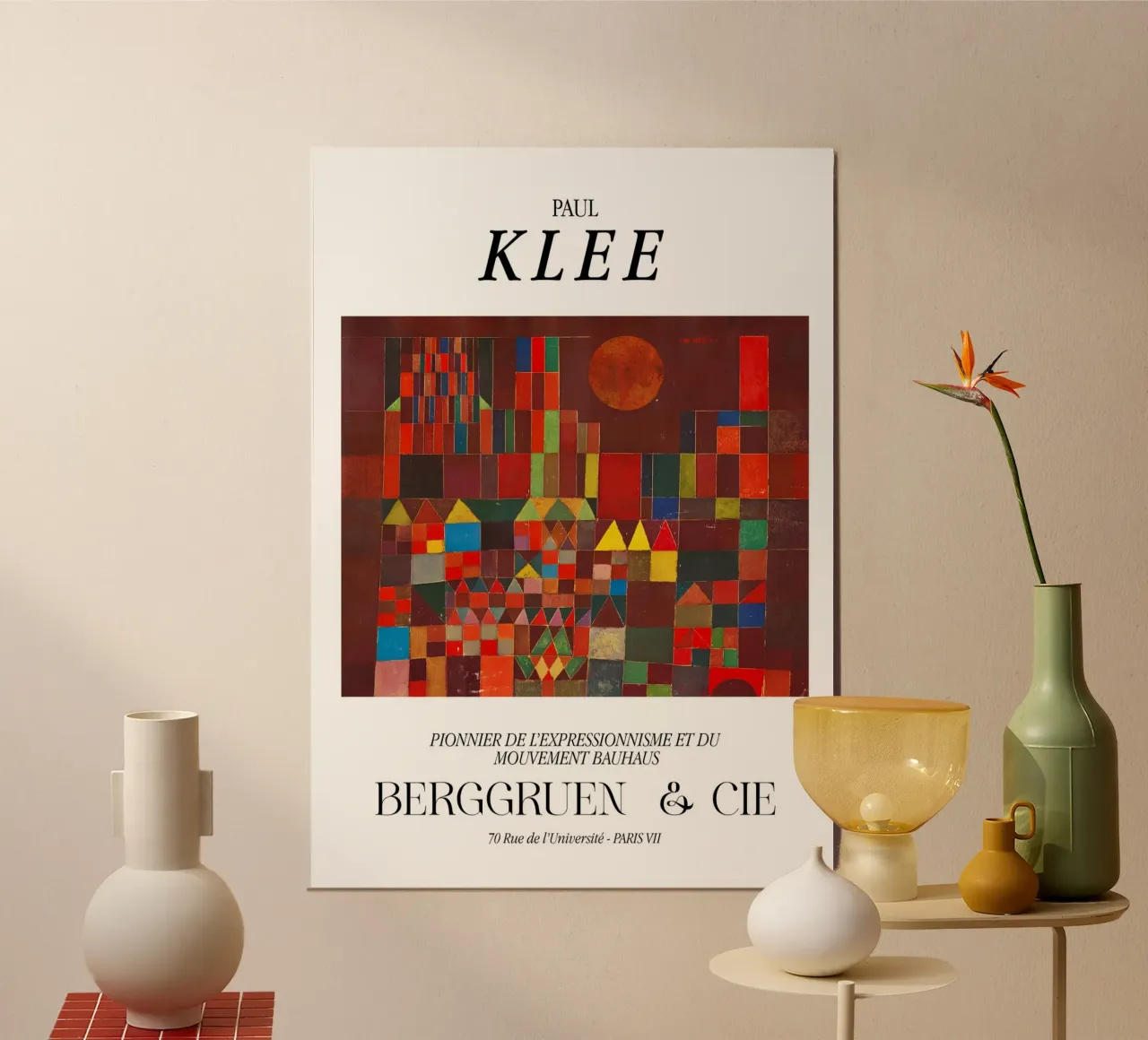 Paul Klee Kasteel Zon Expressionisme Bauhaus Berggruen poster met aluminium frame van NorwesClub