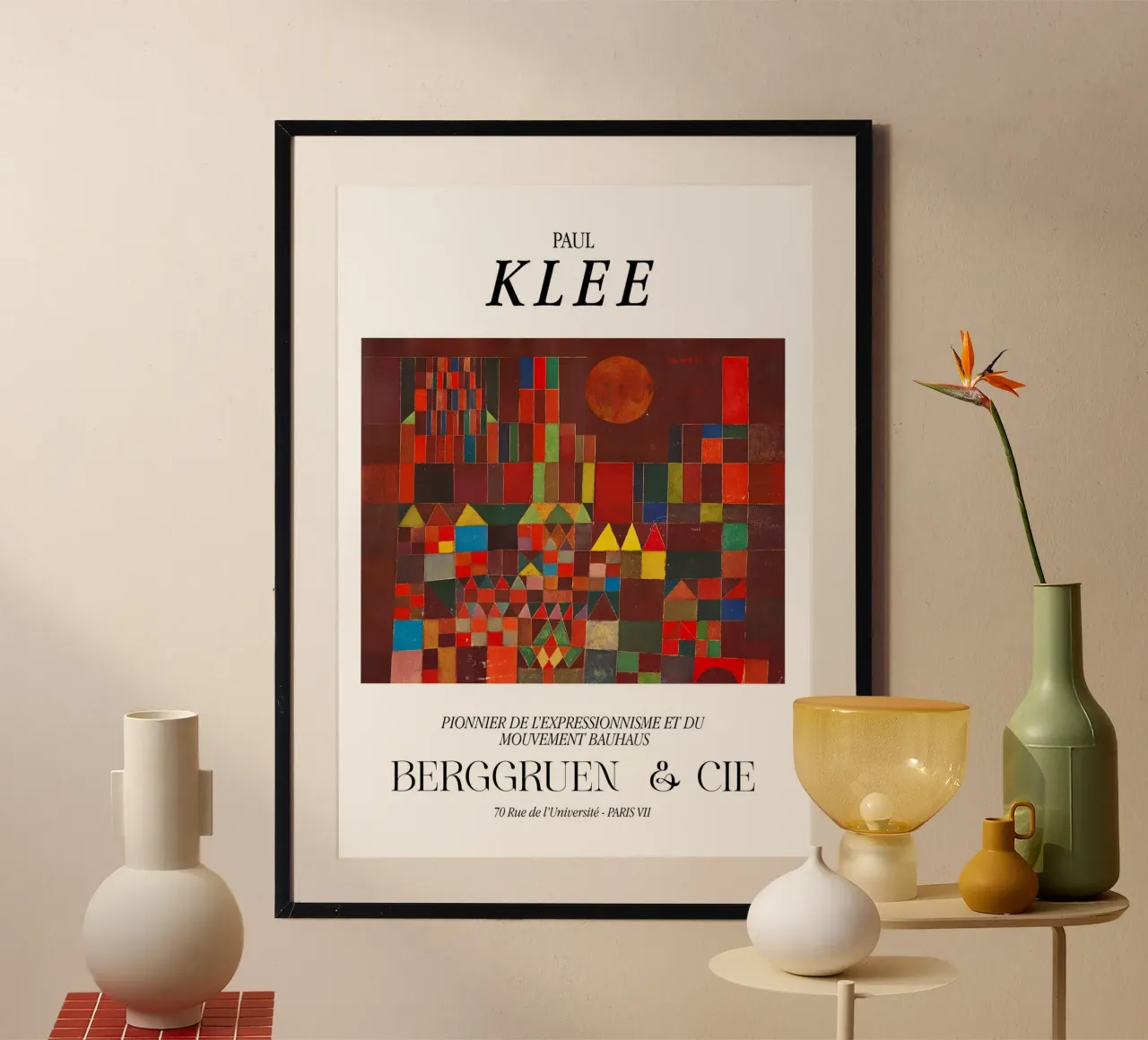 Paul Klee Kasteel Zon Expressionisme Bauhaus Berggruen poster met aluminium frame van NorwesClub